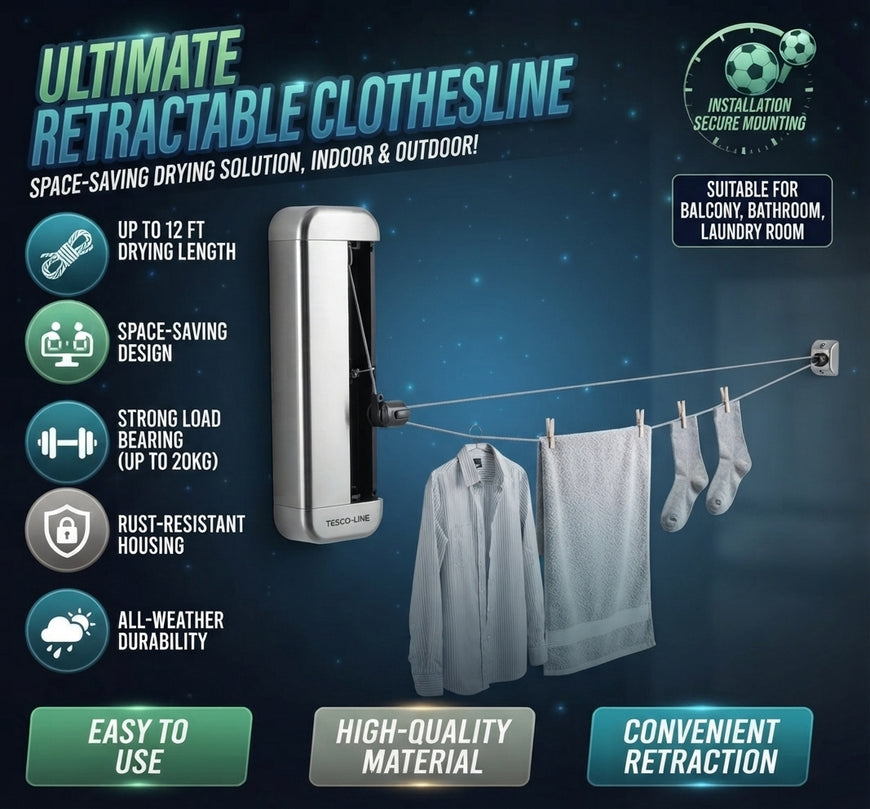 Telescopic Clothesline Clothes Drying Rope