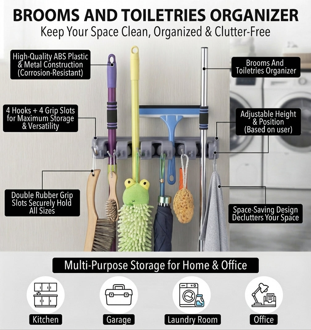 Brooms And Toiletries Organizer