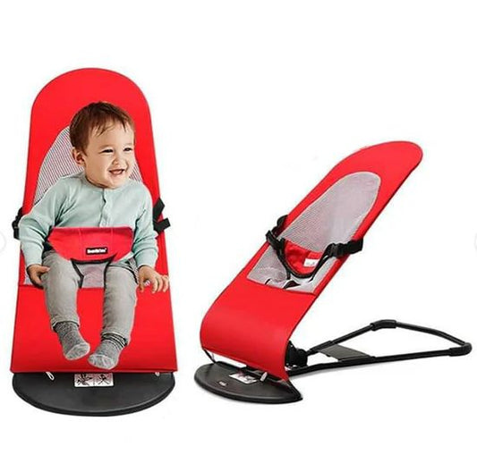 Foldable Baby Bouncer Chair with Toy Bar & Safety Harness