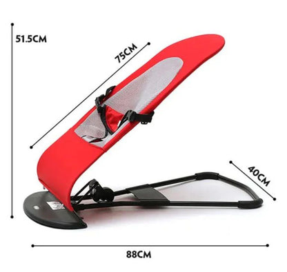 Foldable Baby Bouncer Chair with Toy Bar & Safety Harness