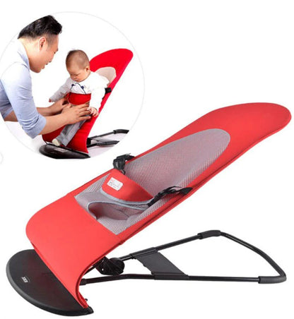 Foldable Baby Bouncer Chair with Toy Bar & Safety Harness